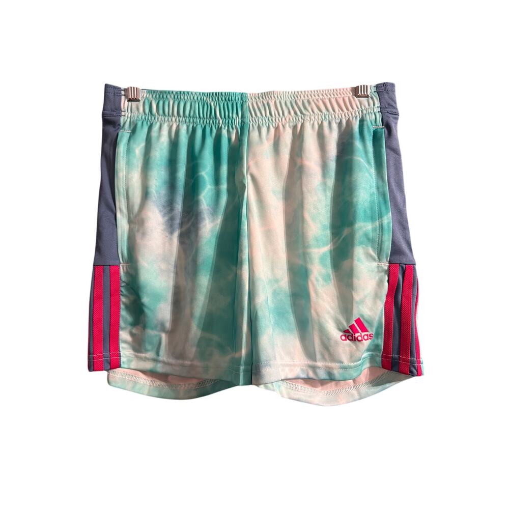 Adidas Women's Tiro Shorts Blue & Pink Waves Size Small SM S - 6" Inseam New